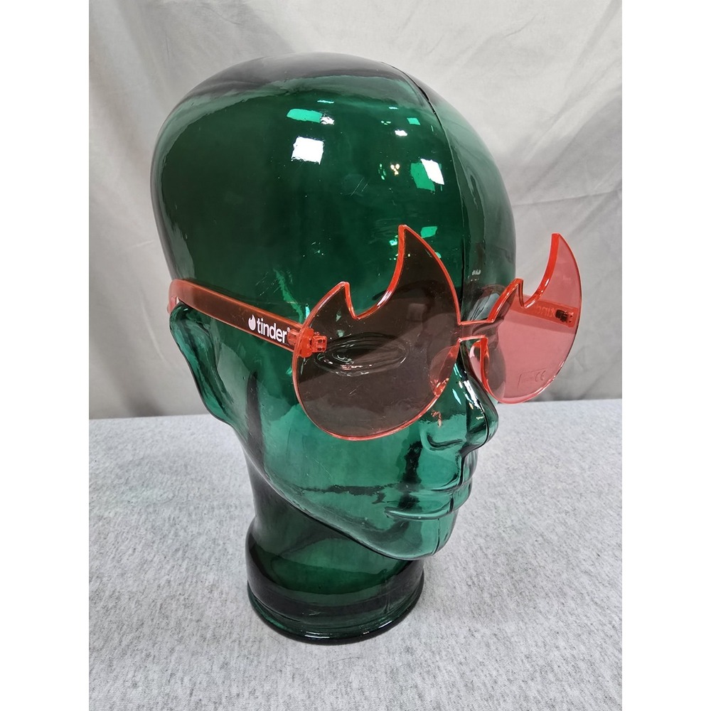 custom-branded Tinder red flame sunglasses designed for promotional use